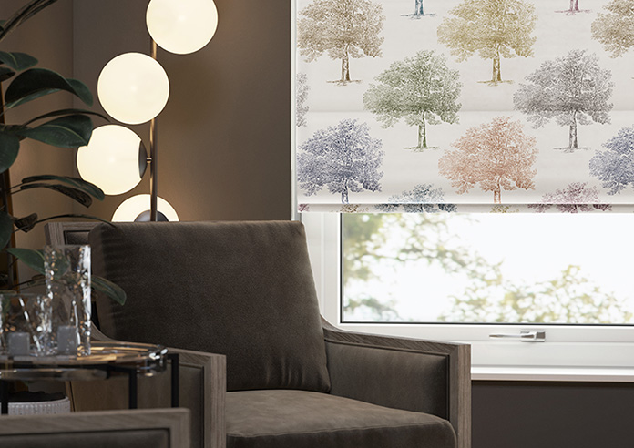 Vintage Tree Velvet, Multi - Motorised Roman Blind - Image 5